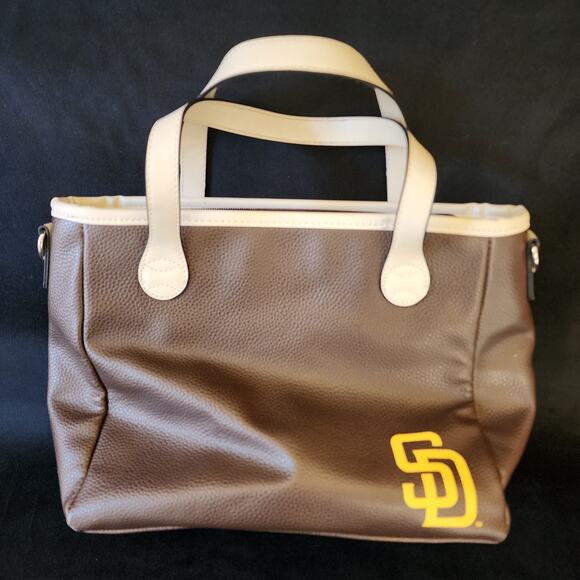 Womens San Diego Padres Brown Shoulder Hand Bag Purse MLB Genuine Merchandise - Picture 7 of 15